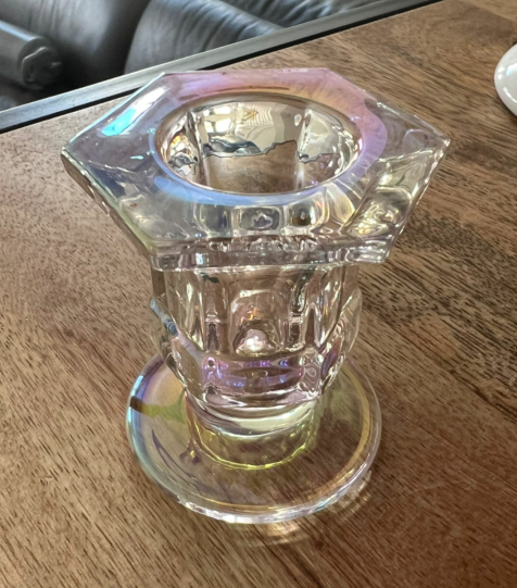 Clear Glass Candlestick Holders