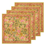 S/4 Damaris Napkins Pink & Mustard