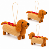Hot Dog Dachshund Felt Ornament