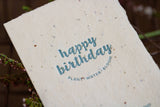 Birthday Seed Handmade Paper Letterpress Card