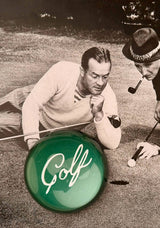 Vintage Golf Script Crystal Dome Paperweight