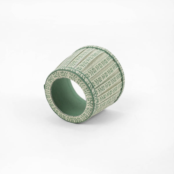 Floral Green Stripe Lampshade Cover