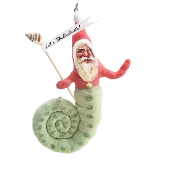 Snail Santa Ornament