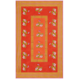 70"x138" Tea Flower Red-Orange Tablecloth