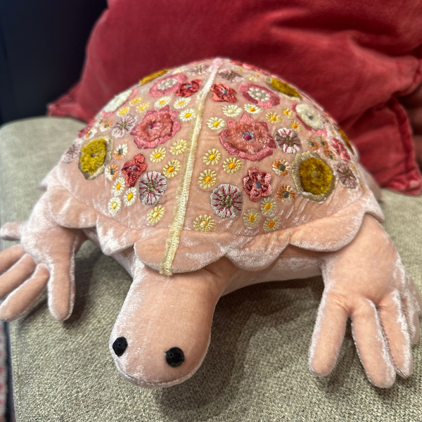 Beauty Silk Velvet Embroidered Turtle in Old Rose – Stewart House