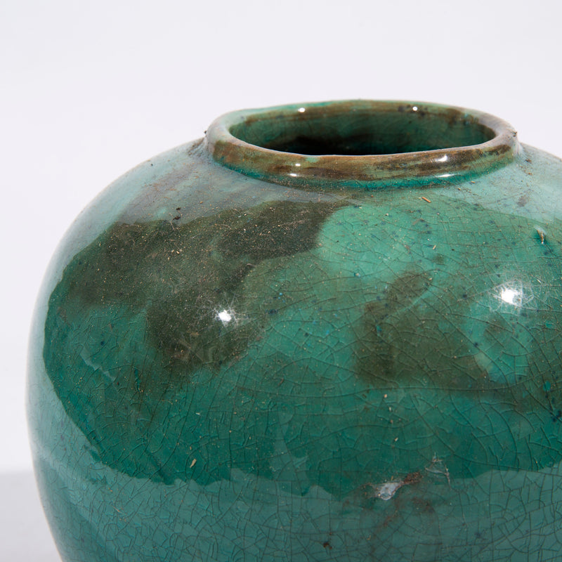 Vintage Round Light Green Jar