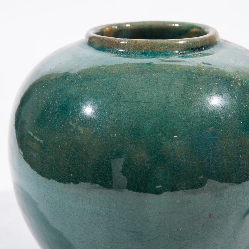 Vintage Round Green Jar