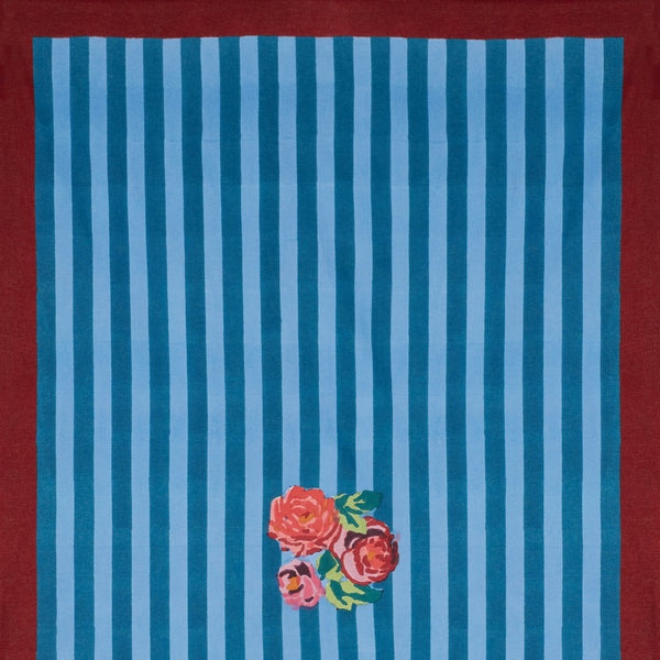 Nizam Stripes Ferozi Sugar Rectangular Tablecloth