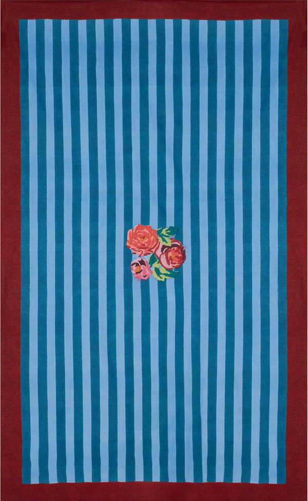 Nizam Stripes Ferozi Sugar Rectangular Tablecloth
