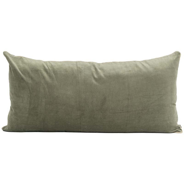 Celadon Lumbar New Delhi Velvet Pillow