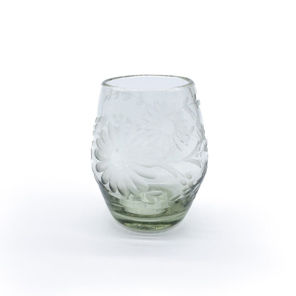 Etched Stemless Wine Glass